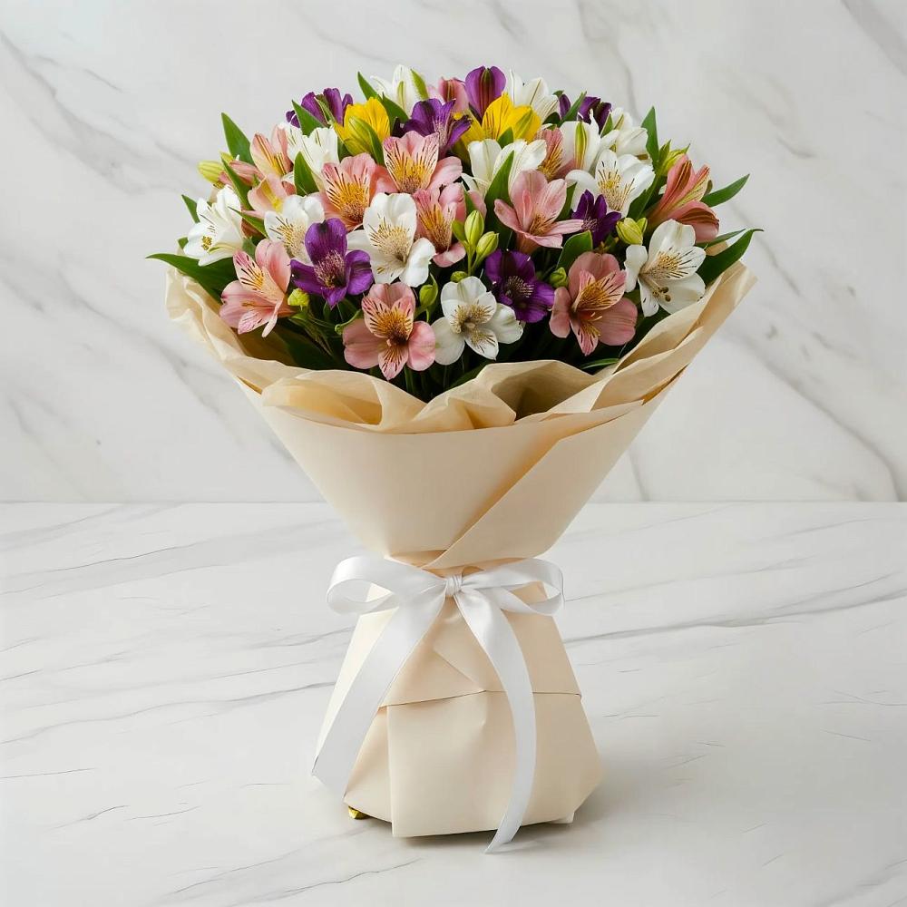 Букет цветов из: Альстромерии в Микуни