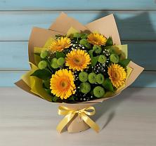 Букет цветов из:  Герберы и Хризантемы в Микуни