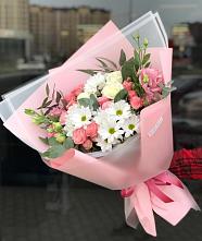 Букет цветов из:  Розы, Лизиантусы и Хризантемы в Микуни