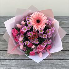 Букет цветов из:  Розы, Герберы и Хризантемы в Микуни