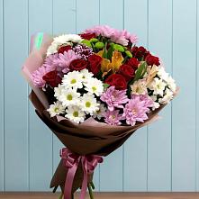 Букет цветов из:  Розы, Хризантемы и Альстромерии #REPLACE_PRED# Микуни
